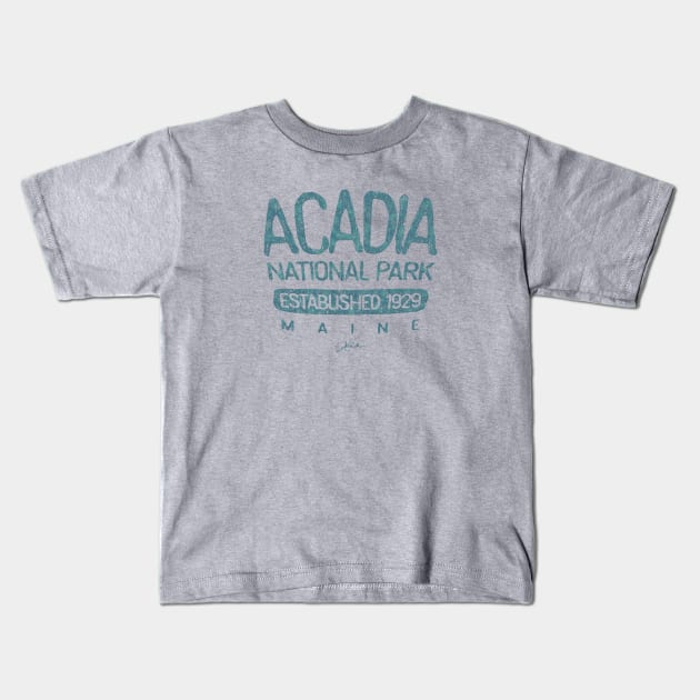 Acadia National Park, Est. 1929, Maine Kids T-Shirt by jcombs